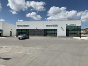 Retail spaces exterior at Waterford Commons, 55 Waterford Green Commons in Winnipeg, MB.