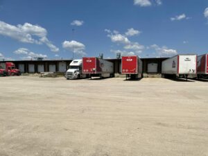 Exterior loading area of 2091 Brookside Boulevard in Winnipeg, MB.